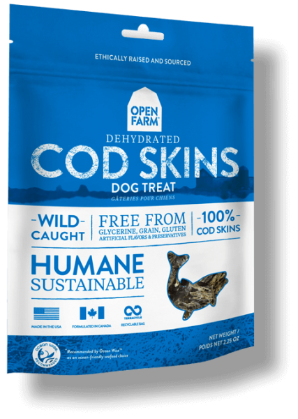 Open Farm Treat Dehydrated Cod Skins 2.25 oz.