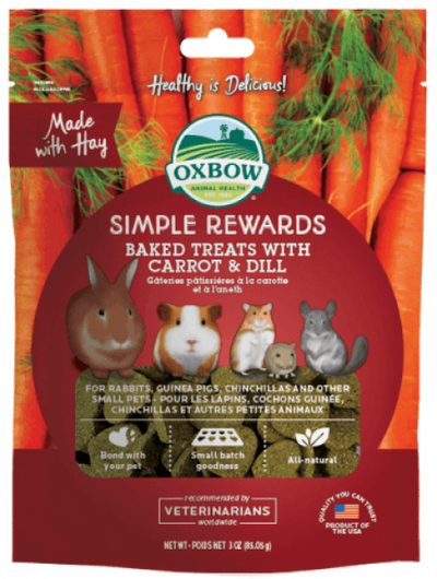 Oxbow Simple Reward Baked Treat Carrot & Dill 3 oz.