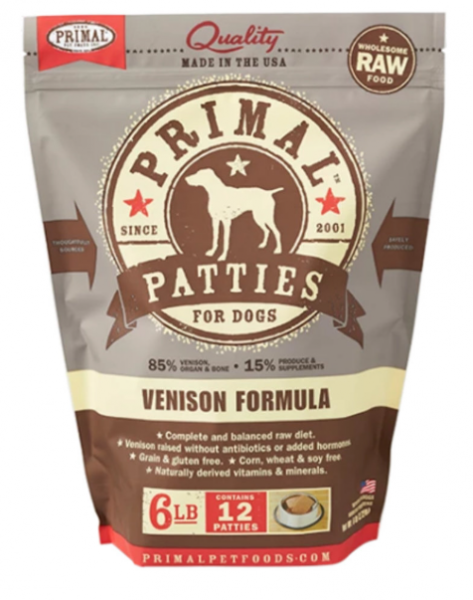 Primal Dog Patties Venison 6 lb.