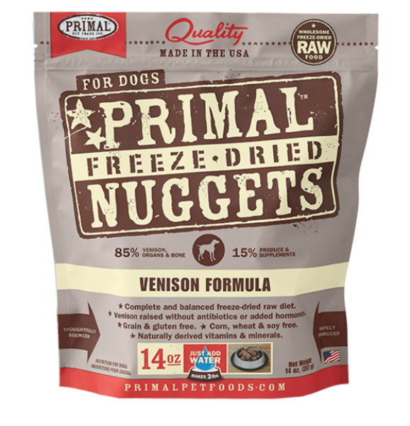 Primal Dog FD Nuggets Venison 14 oz