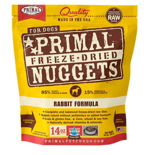 Primal Dog FD Nuggets Rabbit 14 oz