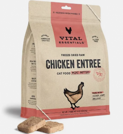 Vital Essentials Cat Frozen Chicken Mini Patties Entree 28 oz