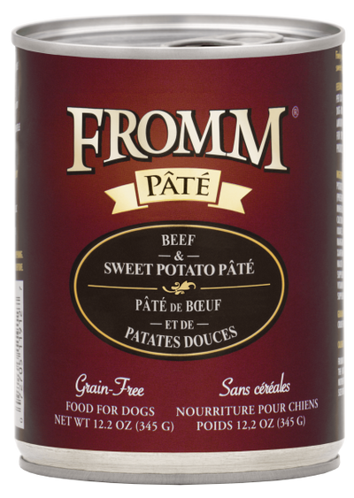 Fromm Gold Dog Can GF Beef & Sweet Potato Pate 12.2 oz.