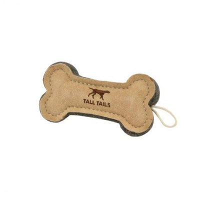 Tall Tails* Toy Leather & Wool Bone 6"