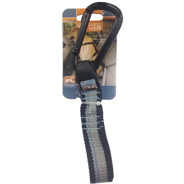 Kurgo Seatbelt Tether w/ Carabiner Black