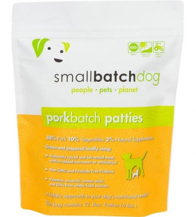 Small Batch Frozen Dog Patties Pork 6 lb.