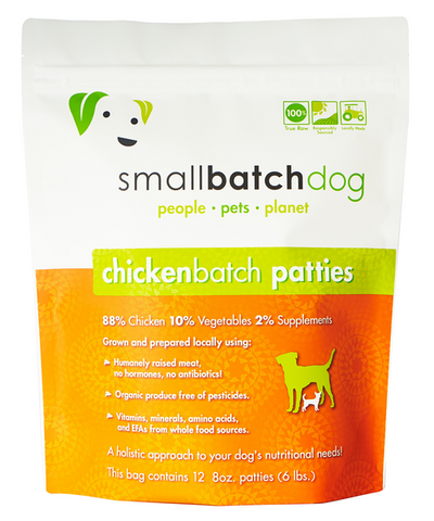 Small Batch Frozen Dog Patties Chicken 6 lb.