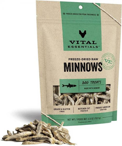 Vital Essentials Dog Treats FD Minnows Family Size 2.5 oz.