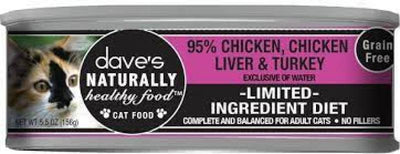 Dave's NH Cat 95% Chicken, Chicken Liver & Turkey 5.5 oz.