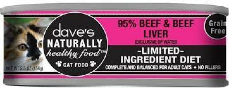 Dave's NH Cat 95% Beef & Beef Liver 5.5 oz