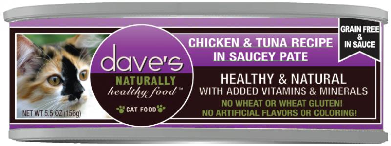 Dave's Cat Saucey Pate Chicken & Tuna 5.5 oz.