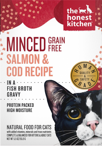 The Honest Kitchen Cat Minced Salmon & Cod in Fish Broth 5.5 oz.