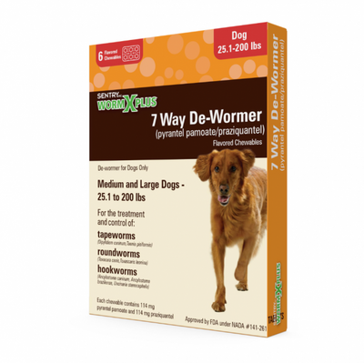 Sentry Worm X Plus 7 Way De-Wormer Large Dog 6 ct.