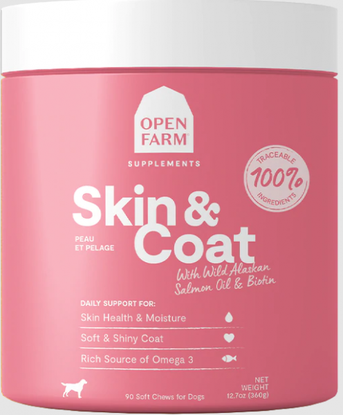 Open Farm Supplement Skin & Coat Chews 90 ct