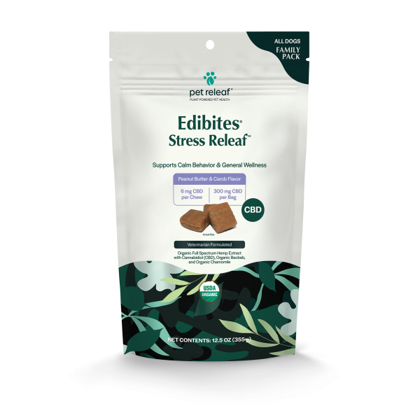 Pet Releaf Edibites Stress Releaf PB Carob Family Size 6 mg