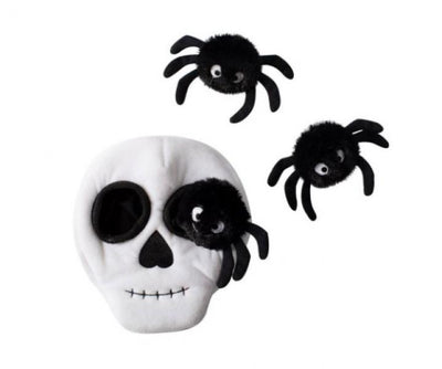 Fringe Toy Halloween Skull w/ Spiders Hide & Seek