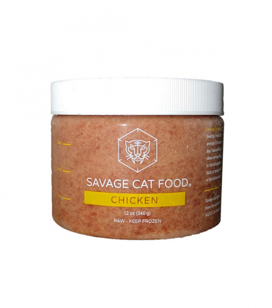 Savage Cat Frozen Chicken 12 oz Small Tub