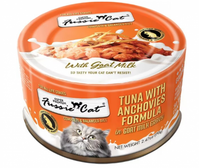 Fussie Cat Can Goat Milk Tuna Anchovies 2.47 oz