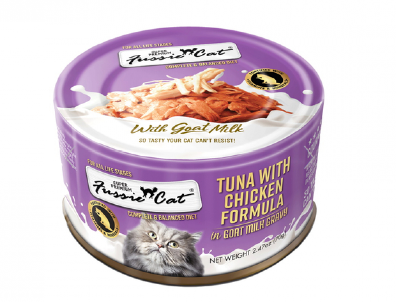 Fussie Cat Can Goat Milk Tuna Chicken 2.47 oz