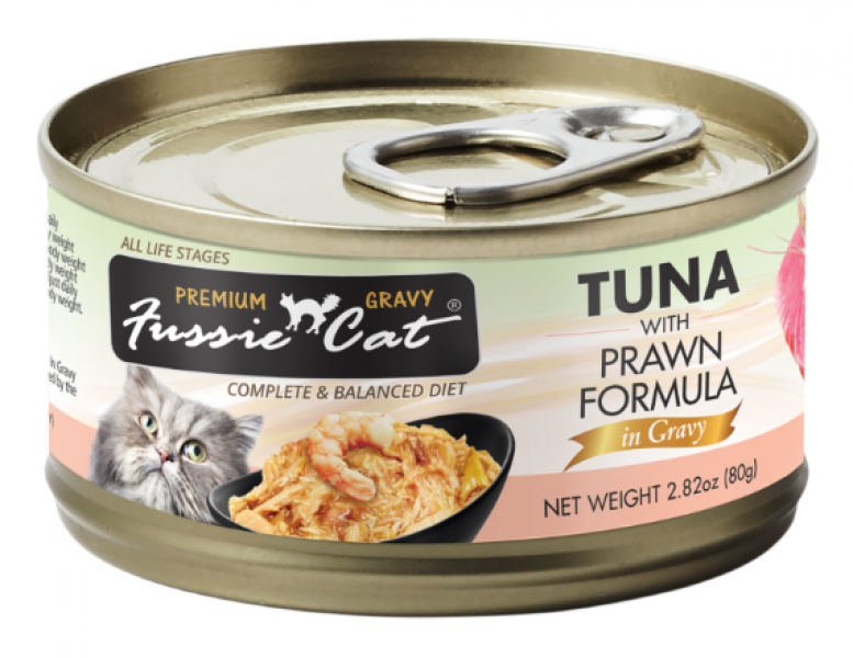 Fussie Cat Can GRAVY Tuna Prawn 2.82 oz