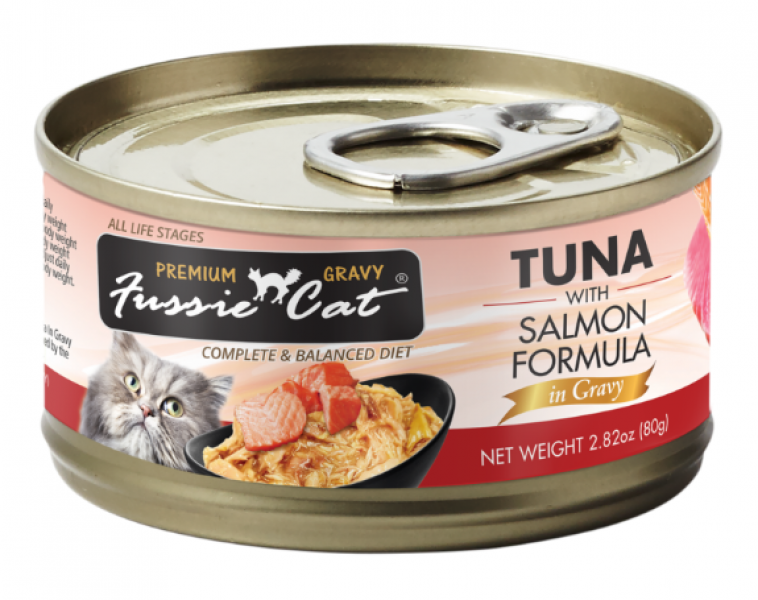 Fussie Cat Can GRAVY Tuna Salmon 2.82 oz