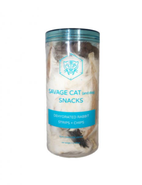 Savage Cat Dehydrated Rabbit Strips & Chips 3 oz.