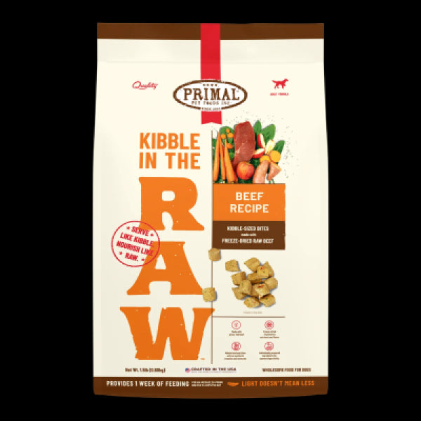 Primal Dog Food Kibble in the Raw Beef 1.5 lb