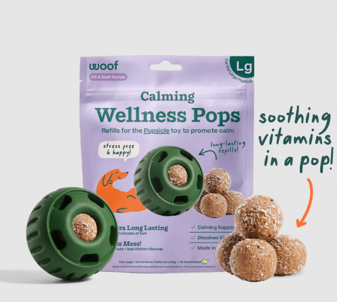 Woof Dog Treat Calming Wellness Refill Pops Large 8 oz