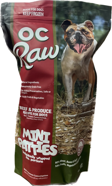 OC Raw Dog Frozen Food Beef & Produce Sliders 4 lb