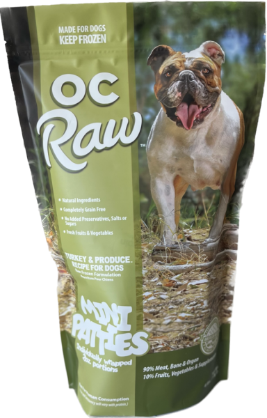 OC Raw Dog Frozen Food Turkey & Produce Sliders 4 lb