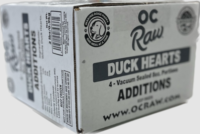 OC Raw Frozen Duck Hearts 1/2 lb Pouch