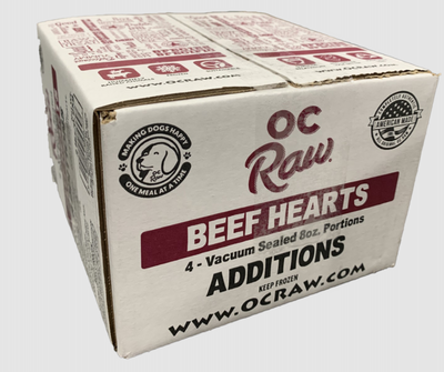 OC Raw Frozen Beef Hearts 1/2 lb Pouch