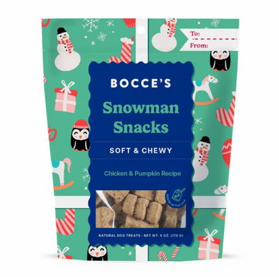 Bocce Bakery Holiday Soft & Chewy Snowman Snacks 6 oz