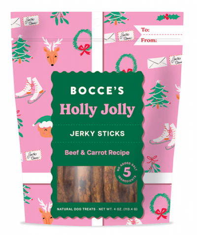 Bocce Bakery Holiday Jerky Sticks Holly Jolly 4 oz