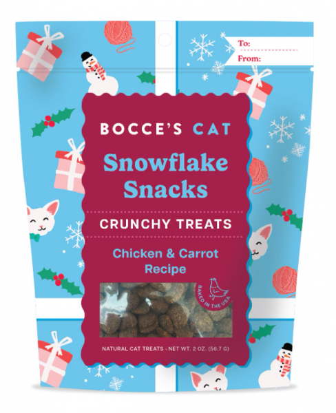 Bocce Bakery Cat Holiday Snowflake Snacks 2 oz.