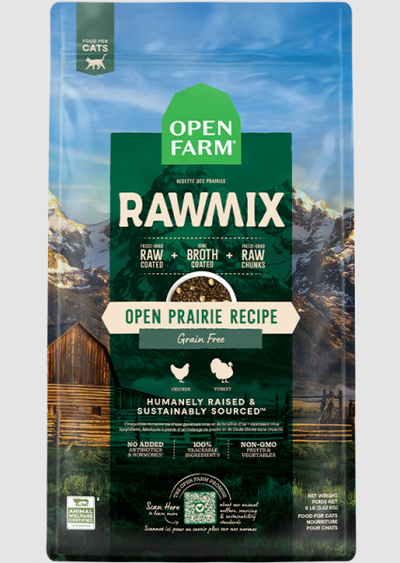 Open Farm Cat Dry GF RawMix Open Prairie 8 lb.