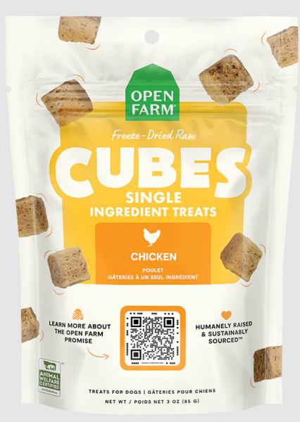 Open Farm Dog Treat FD Raw Chicken Cubes 3 oz