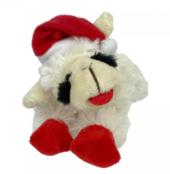 Multipet Holiday Lamb Chop w/ Santa Hat 6"