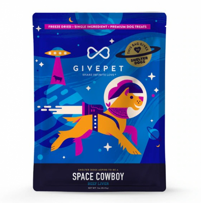 GivePet Dog Treat Beef Liver Space Cowboy 3 oz.