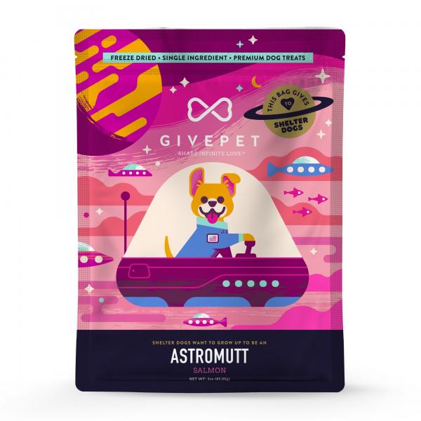 GivePet Dog Treat FD Salmon Astromutt 3 oz.