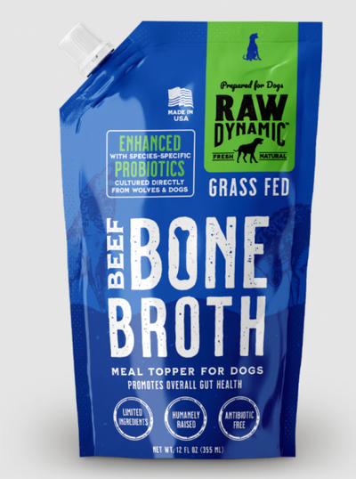 Raw Dynamic Frozen Bone Broth Dog Beef 12 oz