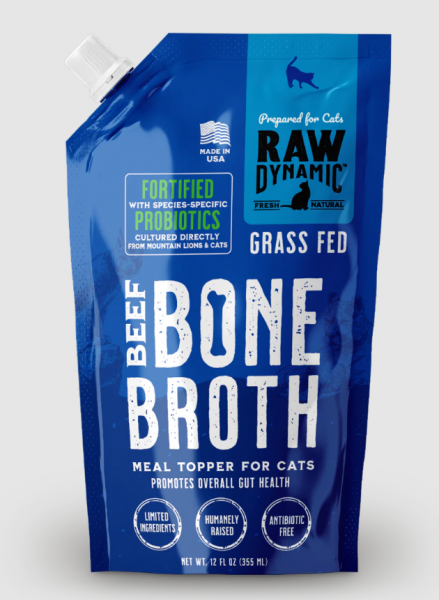 Raw Dynamic Frozen Bone Broth Cat Beef 12 oz