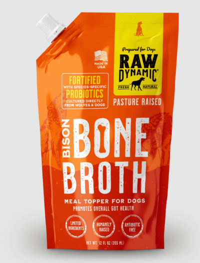 Raw Dynamic Frozen Bone Broth Dog Bison 12 oz