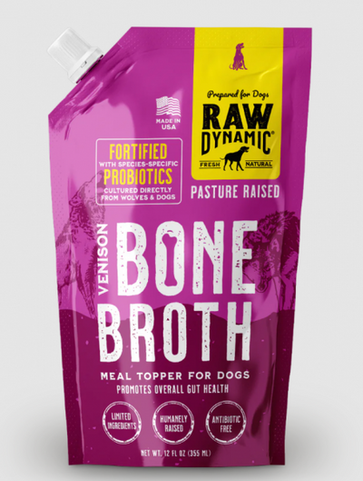 Raw Dynamic Frozen Bone Broth Venison 12 oz