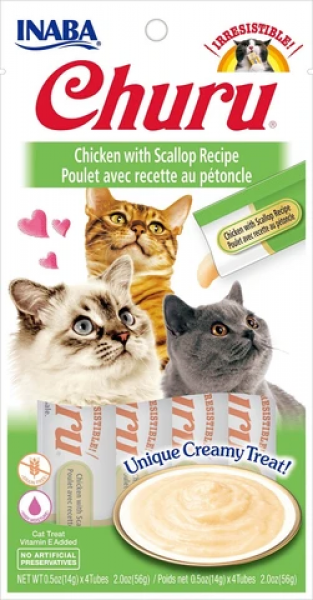 Ciao Churu Purees Chicken w/ Scallop 2 oz. 4 pk