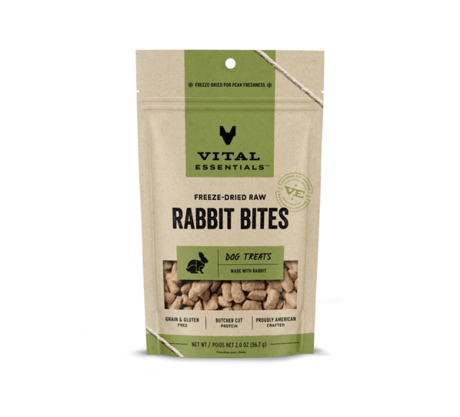 Vital Essentials Dog Treats FD Rabbit Bites 2 oz.