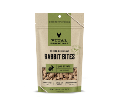 Vital Essentials Dog Treats FD Rabbit Bites 2 oz.