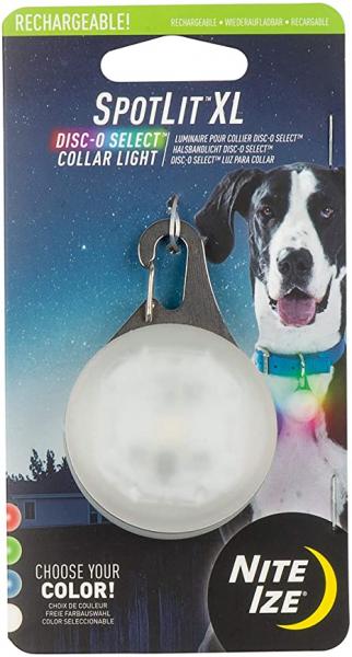 Nite Ize SpotLit Rechargeable Collar Light Disco-Select XL