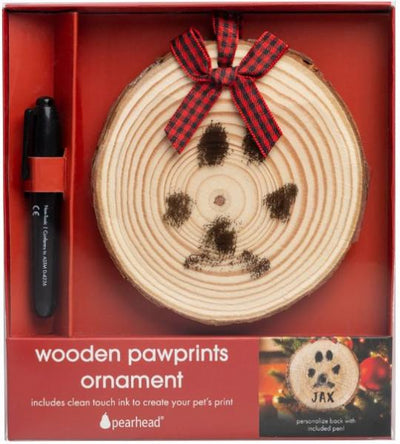 Holiday Wooden Pawprints Ornament