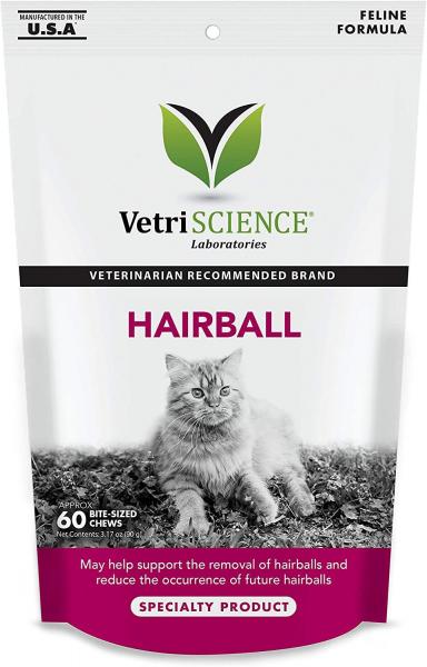 Vetri Science* Cat Supplement Hairball Control Chew Chicken 60 ct